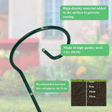 10 stuks plantenkooi steunringen planten, plantenhouders, metalen roest, plantensteunstaven voor tuin, plantensteunen met 10 plantenclips voor amaryllis orchideeën, hortensia's