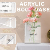 Vaas, tulpenvaas, boekenvaas, acryl, boekbloemenvaas, transparant, doorzichtige handgemaakte vaas voor bloemstukken, woondecoratie