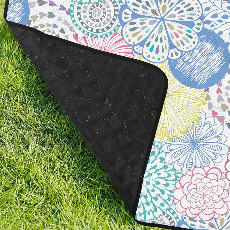 Waterdichte picknickdeken, 200 x 200 cm grote stranddeken, zandvrij met waterdichte onderkant, draagbare strandmat voor 4-6 personen, campingdeken met draaggreep voor park, tuin, strand, buiten