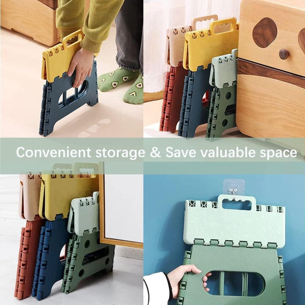 Opvouwbare keukenkruk Opklapbare opstap Badkamerkruk Opvouwbare tuinklapstoel Kleine kindervoetenbank Kinderopstapje Klimhulp Gootsteen voor kinderen volwassenen (22,3 cm hoog - groen)