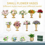 Witte vaas voor bruiloftsdecoraties, 2 stuks, 16,4 cm hoog, metalen bloemen, trompetvazen, middenstukken voor bruiloftstafels, kleine urnplantenbak voor verjaardagsfeestje, woonkamerdecoraties