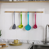 Keuken gadgets Set van 4 - (spatel siliconen, soeplepel, schuimlepel, spaghettilepel) keukengerei, spatel kunststof, pollepel, schuimspaan, spaghetti lepel, keukenhulp