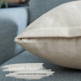 Kussenhoezen, effen, chenille deco-kussenhoezen met verborgen ritssluiting voor bank, auto of bed, set van 2 stuks