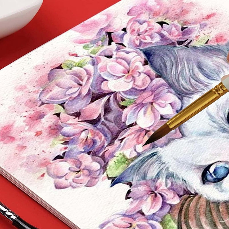 Penselenset acrylverf 15-delige penselenset schilderen, penselenset voor olie, aquarel, gouache, olieverf penselen, inclusief pop-up draagtas met paletmes en 2 sponsjes