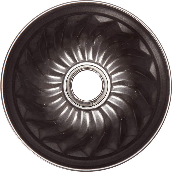 Bundt-cakevorm Ø 22 cm, stabiel en coating voor sappige cakevorm, ronde pan met antiaanbaklaag (kleur: zwart, aantal: 1