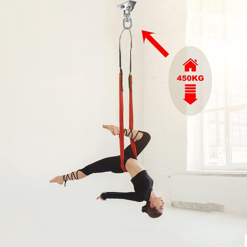 Plafondhaak, hangstoel, zware belasting, schommelhaak, 450 kg, 360 graden draaibaar, plafondhaak, zware belasting, 304 roestvrij staal, plafondhouder voor hangstoel, yoga, hangmat, stoel,