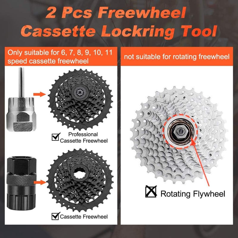 Fiets kettingzweep, tandwieltrekker, cassettetrekker, tandwielverwijderaar, fietsset, verwijderingsgereedschap, tandkrans-trekker, gereedschapsset voor 6, 7, 8, 9, 10, 11-voudige cassettes