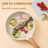 Koekenpan 32 cm, inductie met antiaanbaklaag, granieten pan, kookgerei, omeletpan met hittebestendige handgreep, geschikt voor alle warmtebronnen, PFOA-vrij