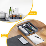 12 stuks lade-organizer, kantooropbergsysteem, opbergdoos, ladeorganizer keuken, verstelbaar, antislip organizer voor bureau, badkamer, kantoor, benodigdheden