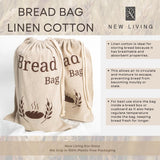 2-pack natuurlijk linnen broodzak 2 x herbruikbare broodzakken voedselopslag 38x27cm milieuvriendelijk