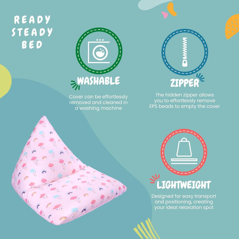 Bed Kinderen Piramidevorm Comfortabel Peuter Zacht Kindveilig Speelkamer Zitzak (Regenboog)