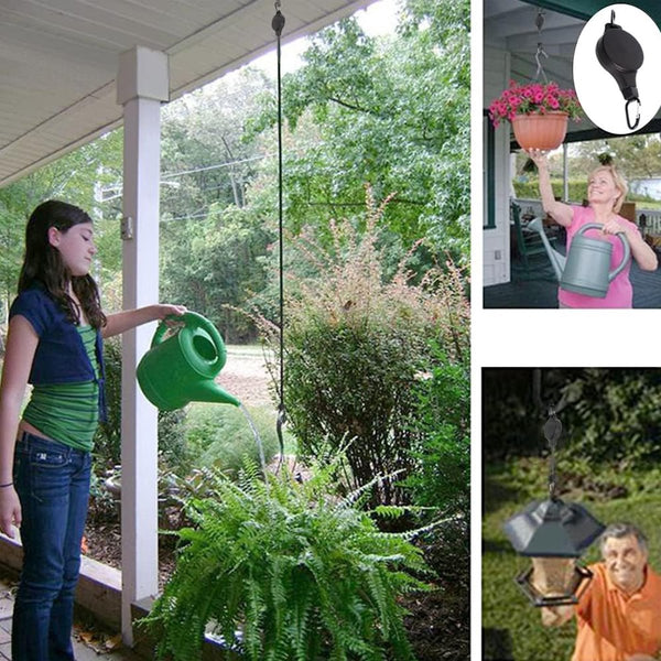 Ophangwagen met plantenrol, voor tuinmanden, 3 stuks