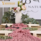 Set van 10 kaasdoek-tafellopers, stoffige roos, 90 x 300 cm, roze rustieke gaasstof, boho-tafelloper, kaasdoek-tafelloper, bruiloftstafelkleed voor bruiloftsfeest, bruidsdouchetafel