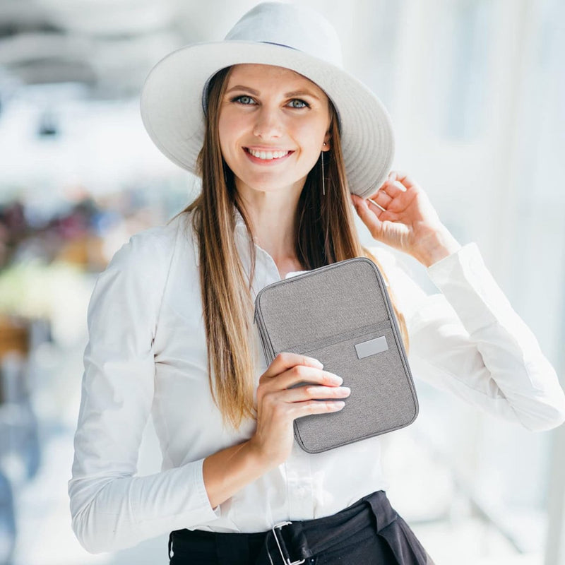 Paspoorttas paspoorthoes familie reizen portemonnee waterdichte reisorganizer voor het opbergen van creditcards ID-kaart instapkaarten tickets, grijs, Casual