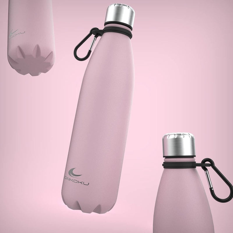 Roestvrijstalen waterfles | 100% lekvrij | Houdt 12 uur warm en 24 uur koud BPA-vrij en gezond | Modieuze kleur, ideaal voor dagelijks gebruik en buitengebruik Roze | 500 ml
