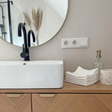 Set van 10 zeepdoekjes wafel piqué, 100% katoen, 30x30 cm, wit