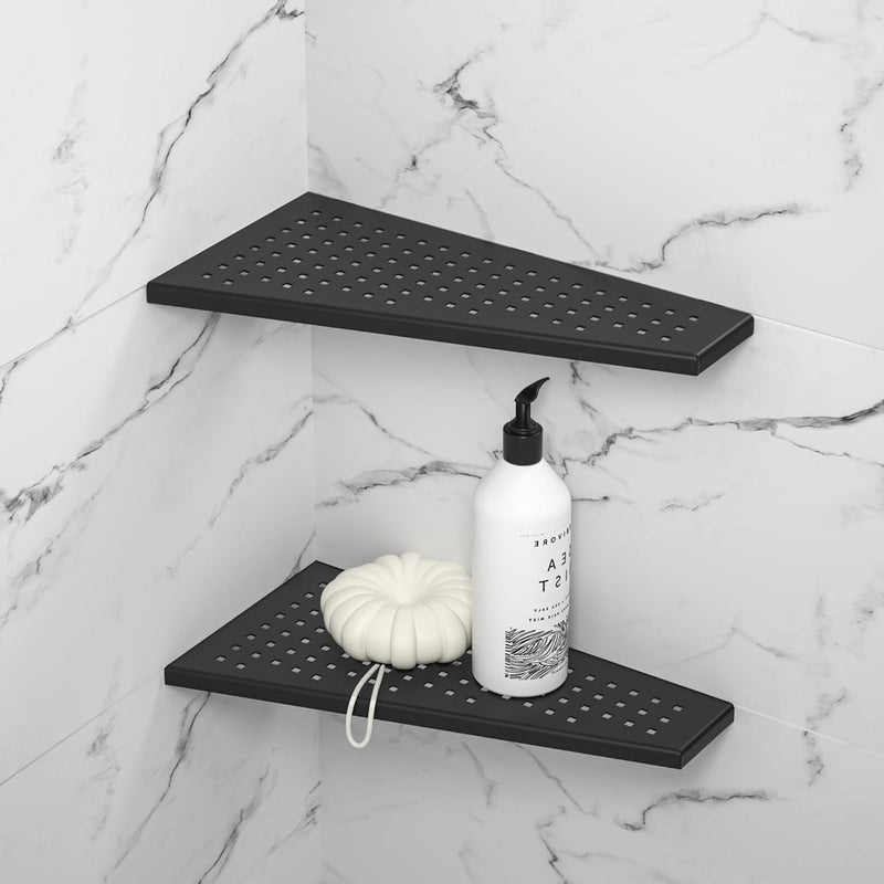 Badkamer Doucheplank Wandplank met rand mat zwart 40 cm Badkamer Doucheplank Wandplank met rand mat zwart 40 cm