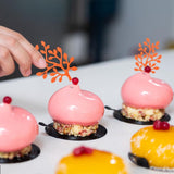 3 stuks puntvormige matte siliconen vormen, fondant, boomblad, kanten fondant-vormen voor suiker, kinderen