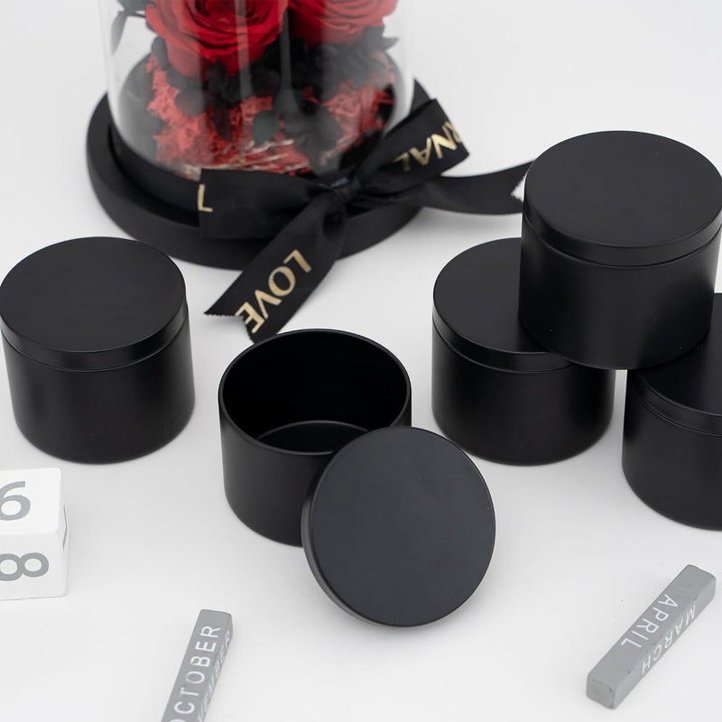 Kaarsenblikjes, 24 stuks, puur zwart, 120 ml, lege kaarsenhouders voor het zelf maken van kaarsen, kaarsenpotten voor het maken van kaarsen of het maken van kaarsen