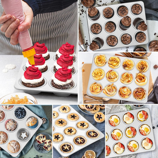 Roestvrijstalen muffinvorm voor 12 muffins