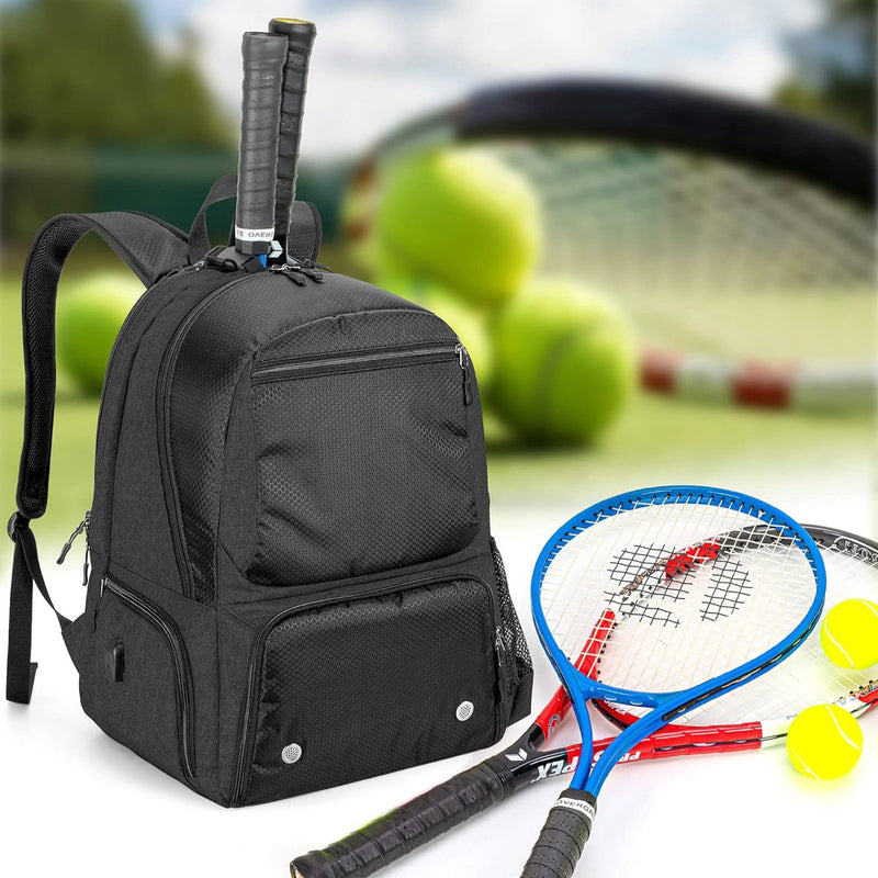 Tennisrugzak, tennistas voor 2 rackets met gevoerde schouderbanden en apart geventileerd schoenenvak voor dames en heren
