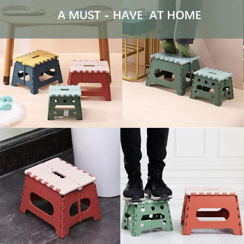 Opvouwbare keukenkruk Opklapbare opstap Badkamerkruk Opvouwbare tuinklapstoel Kleine kindervoetenbank Kinderopstapje Klimhulp Gootsteen voor kinderen volwassenen (22,3 cm hoog - groen)