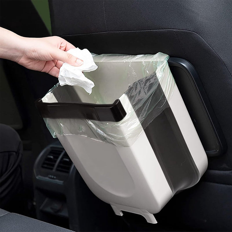 Opvouwbare vuilnisemmer, 9 liter, hangende plastic afvalemmer voor keuken, auto, badkamer, woonkamer, slaapkamer