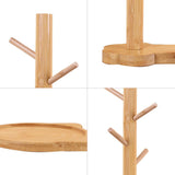 Houten sleuteldienblad voor entree, tafel, moderne decoratie van hars, gelukskat dienblad, Catchall dienblad met 3 standaard, hangende organizer, voor ringen, telefoon, armbanden (boten sleuteltray)