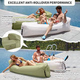 Opblaasbare ligstoel, waterdichte opblaasbare bank met draagbare rugzak, opblaasbaar bed voor reizen, camping, zwembad (groen)