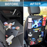 Auto-rugleuningbescherming en organizer, waterdicht en onderhoudsvriendelijk, Oxford-doek, autostoel, organizer, zwart, 2 stuks