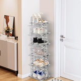 Schoenenrek 8 niveaus Schoenenrek, verticale kast Houten schoenenstandaard Smalle schoenopslag Ruimtebesparend Stapelbare schoenenstandaard voor hal Slaapkamer Keuken Entree (grijs 14 niveaus)