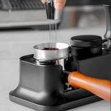 Tamperstation, 51-58 mm, zwart, toebehoren, espresso-tamperhouder, ABS, in hoogte verstelbaar, tamperhouder, standaard, universeel, multifunctioneel, onderhoudsvriendelijk