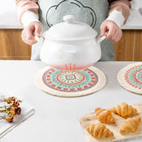 Placemats, set van 4, rond, geweven placemats, onderzetters, hittebestendige placemats, antislip, onderzetters voor keuken, eetkamer, bruiloft, boerderij, tafeldecoratie, veelkleurig