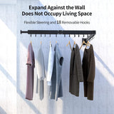 Intrekbare kledingdroger, wandmontage met handdoekenrek, ruimtebesparend opvouwbaar, sterk laadvermogen voor balkon, wasruimte, badkamer, terras en slaapkamer (zwart, 3X)
