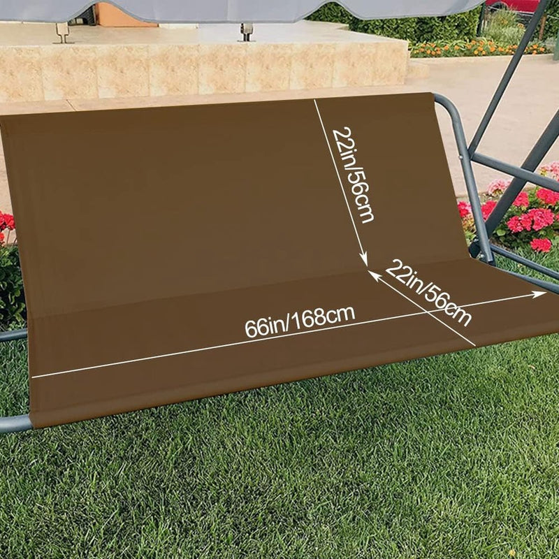 Vervangende schommelstoelhoes voor Hollywood schommelstoelhoes voor tuinstoel buiten 2- en 3-zits (bruin 168 x 56 x 56 cm)