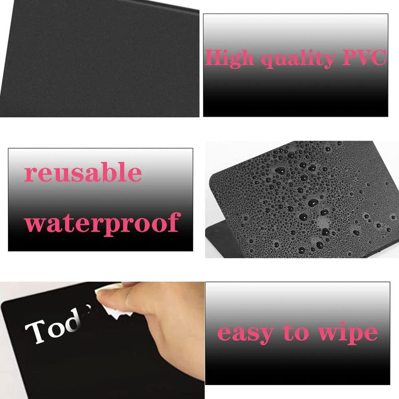 Mini-krijtbordset, kleine leisteen voor etikettering, kunststof buffetborden, krijtbord mini-tafelbladborden, voor prijskaartjes, bruiloft, feest, catering (zwart)