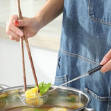 Keukenzeef roestvrij staal vergiet pastazeef fondue zeef scheeplepel zeef zeeflepel zeef zeeflepel voedselzeef sleuflepel skimmer lepel voor hot pot keuken bakken koken 4 stuks S