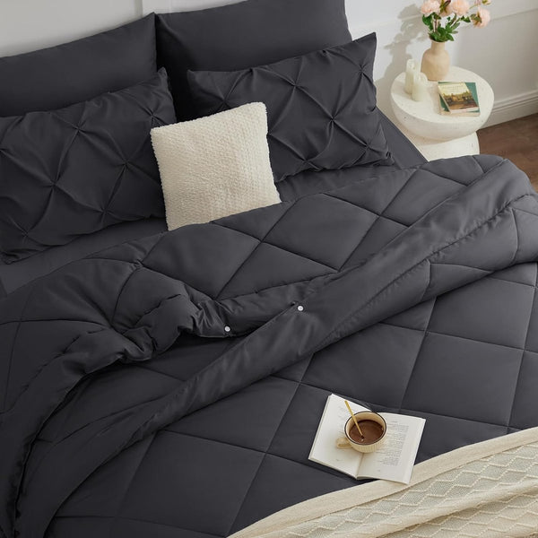 Dekbed 135 x 200 cm 4 Seizoenen 2-delig Grijs - All Season Dekbed 135 x 200 cm 300 g/m² Zomerdekbed 135 x 200 150 gsm = Winterdekbed 450 gsm, Dekbed 200 x 135 cm voor Vier Seizoenen/Zomer/Winter