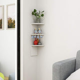 Wandgemonteerde hoekplanken, klassieke radiale hoekwandplank met 5 lagen voor opslag, boekenkast