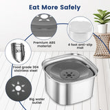 Waterbak Hond Zonder Kwijlen Roestvrij Staal 3L Drinkbak Hond Anti Schlabber Waterbak voor Honden Hondenbak Lekvrij