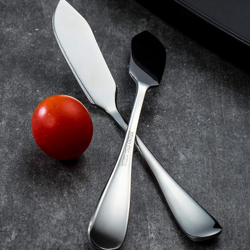 4-delige botermessenset, roestvrijstalen botersmeermessenset, 15 cm, kaasspatelset, sandwichkruidenjamspatel voor keuken, restaurant