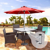 Parasolhouder voor balkon, instelbaar, parasol, balkonhouder, parasolstandaard van metaal, vaste clip, verzinkte parasolvoet, paraplustandaard, diameter 25-38 mm, voor balkon, terras, tafel,