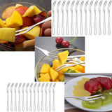 Fruitvork van roestvrij staal, 26 stuks serviesvorken, kleine vork, 130 x 10 mm, dessertminivork, roestvrij staal, voor fruit, groenten, salade, gebak, dessert (zilver)