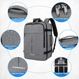 Reisrugzak voor heren en dames, handbagage, rugzak, vliegtuig, grote laptoprugzak, 17 inch, waterdichte dagrugzak, weekendrugzak, zakelijke rugzak