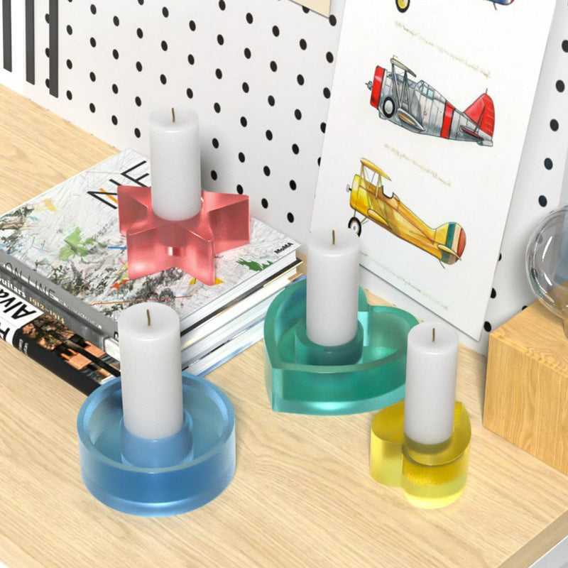 3 stuks siliconen mal kaarsenhouder kaarsen, siliconen mallen, doe-het-zelf siliconen kaars mallen hartvormige sterren, rond etc, voor sfeer, meubeldecoratie, doe-het-zelf cadeaus voor kunst woondecoratie
