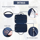 Toilettas voor mannen en vrouwen, hangende toilettas, waterdichte make-uptas voor op reis, BT03-marineblauw