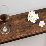 Consoletafel, kleine tentoonstellingstafel, ingangstafel, bijzettafel, sofatafel voor kleine ruimte, hal, woonkamer, slaapkamer, rustiek bruin