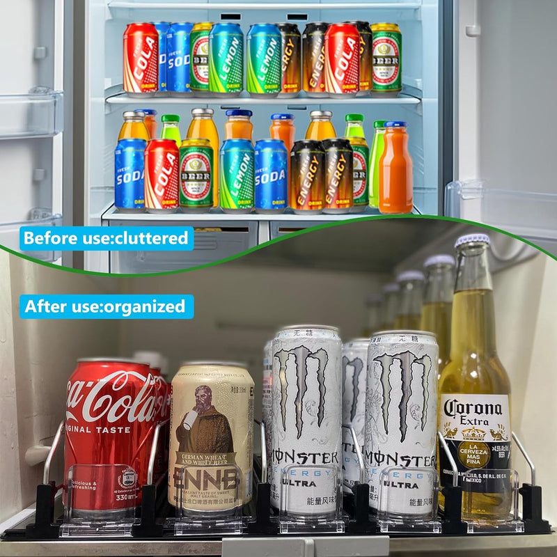 Koelkastorganizer drankjes - drankblikjesorganizer 25 x 31 cm, ideaal voor het organiseren van de koelkast en opslagruimte.