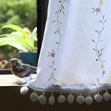 Vitrage Voile bistrogordijn landhuis keuken transparant kort modern korte gordijnen kort gordijn keukengordijn (140 x 80 cm)