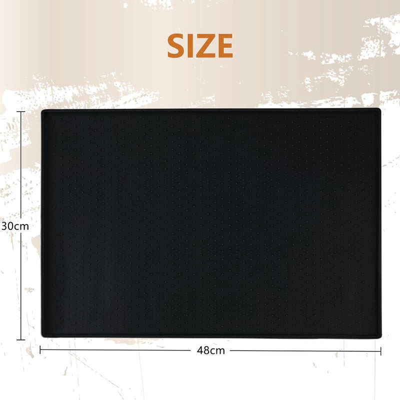 Onderlaag koffie siliconen koffiemachine afdruipmat servies siliconen mat gootsteen accessoires keuken antislipmat placemats voor koffie, gootsteen, huisdieren, zwart